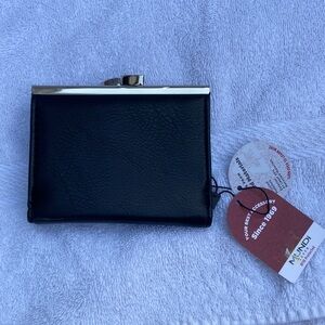Mundi Black Wallet with Metallic Accent